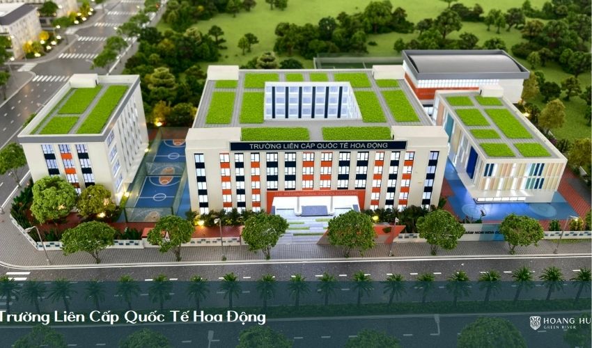 Nhà ở xã hội Hoàng Huy Green River nằm bên cạnh trường liên cấp quốc tế Hoa Động