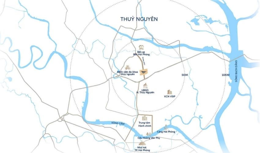 Vlasta Thủy Nguyên được xây dựng tại trung tâm hành chính Thủy Nguyên