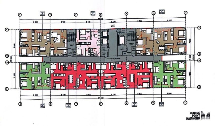 Chung cư Central Point Hải Phòng được thiết kế từ 2-3 phòng ngủ